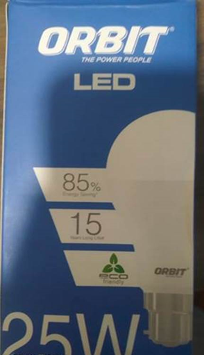 Orbit LED lightbulb packaging