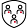 group of people in shield icon
