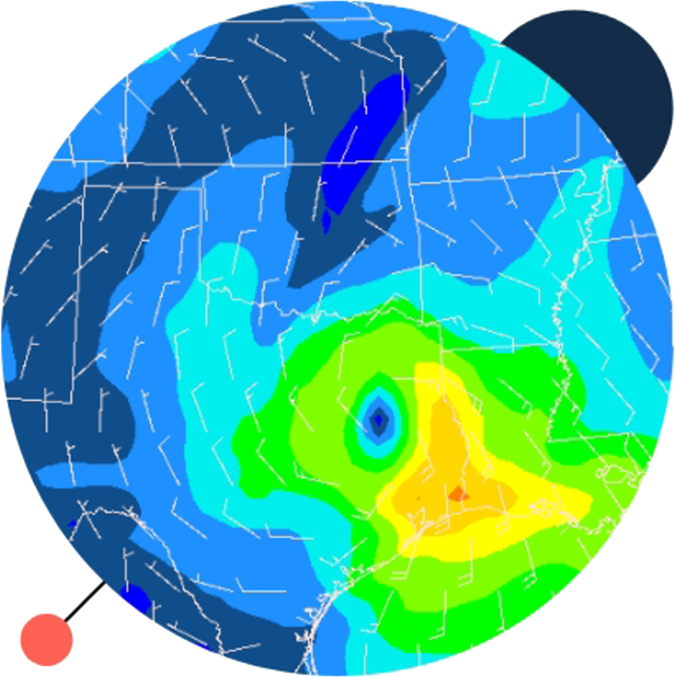 Wind map depiction