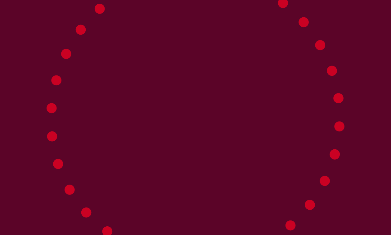Dark red background with bright red dots forming a large circle in the middle