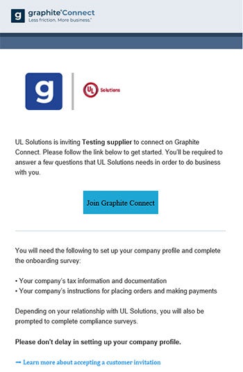 Graphite Connect email example