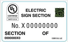 Electric sign label