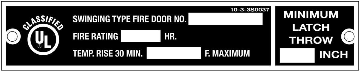 Classified door label