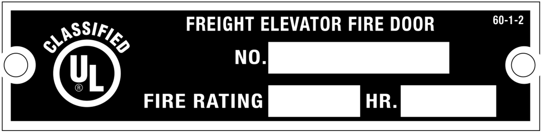 Freight Elevator Door Label