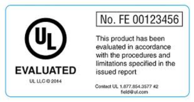 UL Solutions field evaluation product label