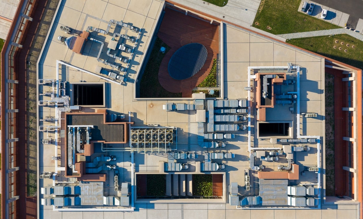 aerial view of a manufacturing plant