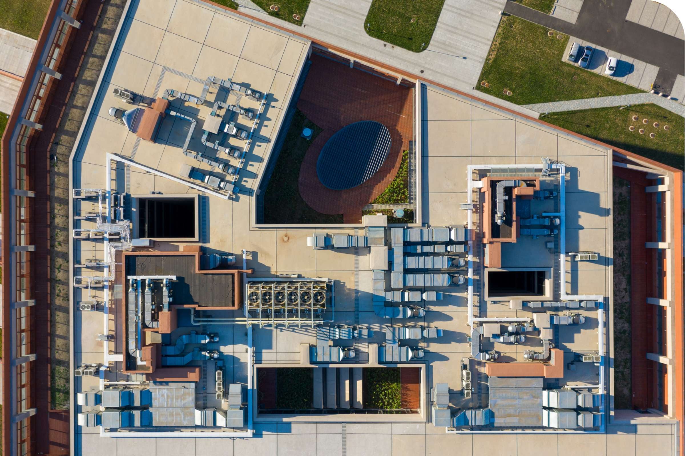 aerial view of a manufacturing plant