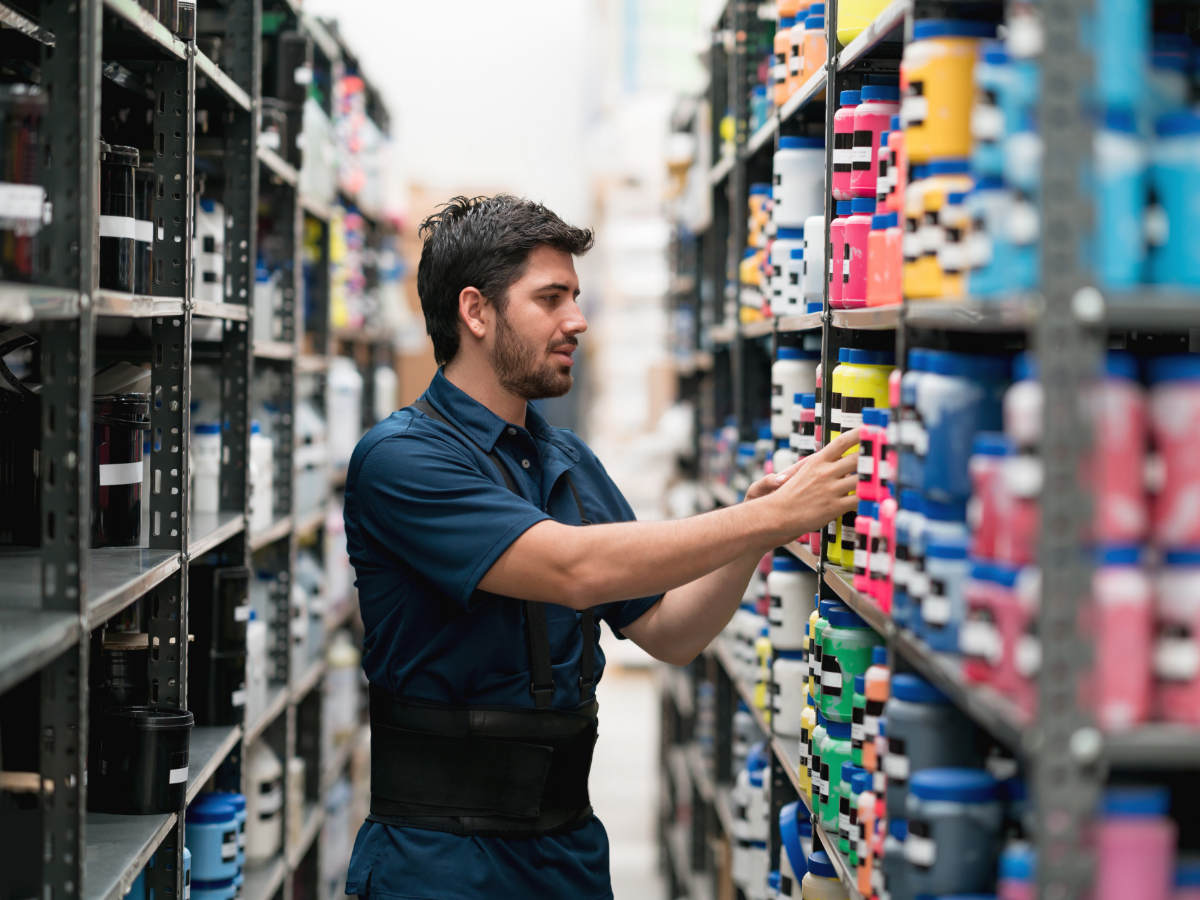 stocker in chemical supply warehouse