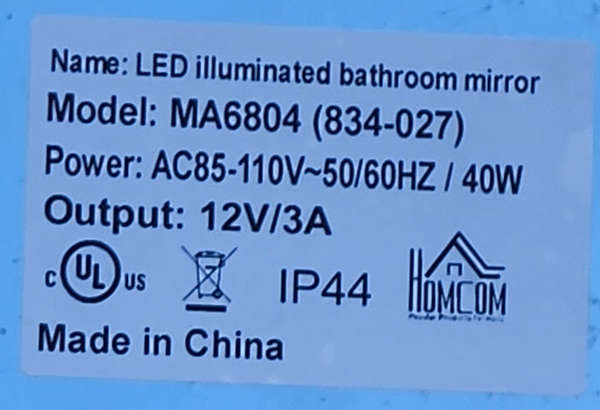 LED illuminated bathroom mirror