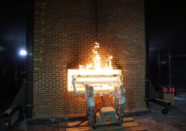 Fire in test furnace