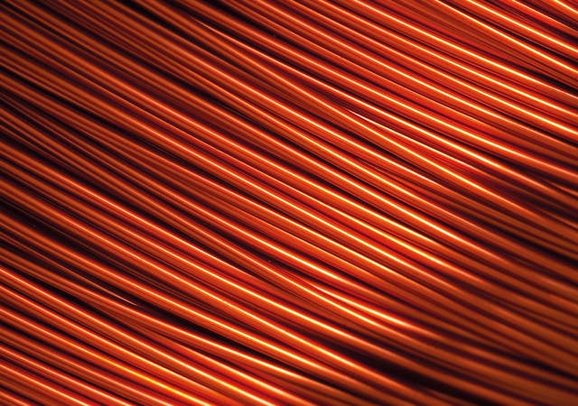 A close-up image of hundreds of electrical wires. 