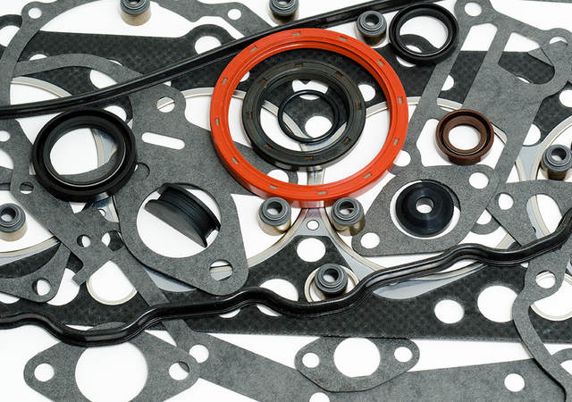 A variety of gaskets and seals.