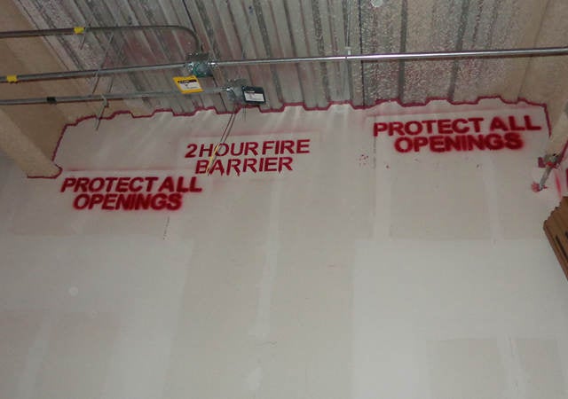 Fire safety joint protection construction