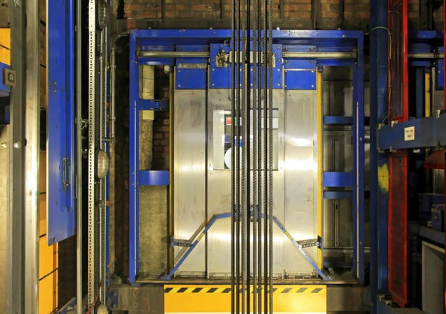 An elevator shaft