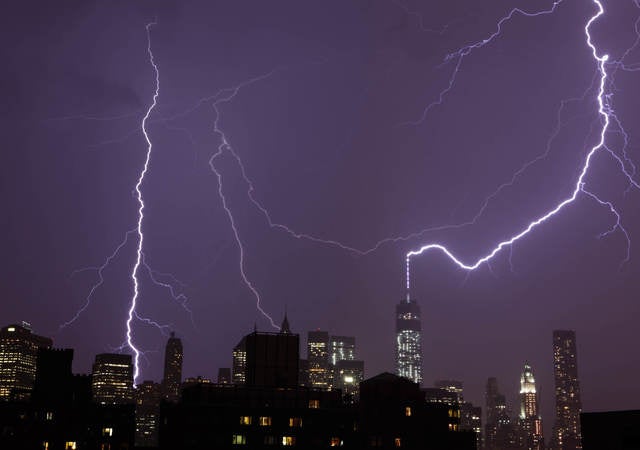 Lightning over the World Trade Center 