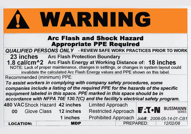 Arc Flash Warning Label