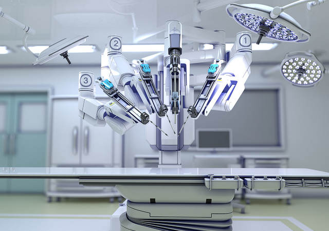 Medical robots on an operating table