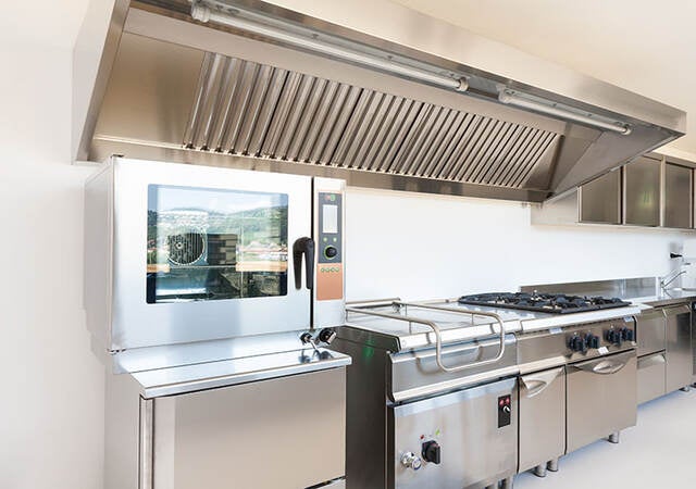 Stainless steel commercial kitchen