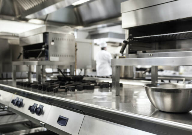 Photo of a restaurant kitchen