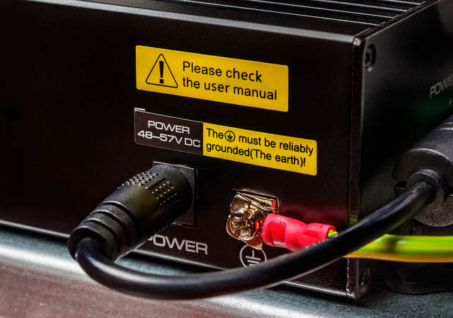 Marking and labeling on the back of an electrical component