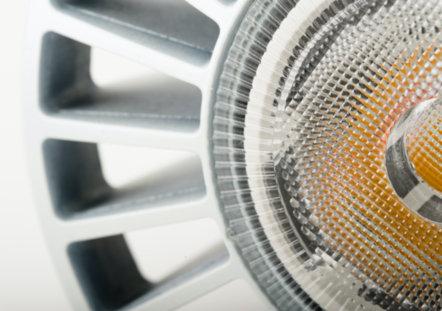 Close-up image of an LED light bulb