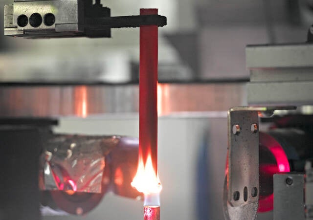 Conducting a combustion (fire) test