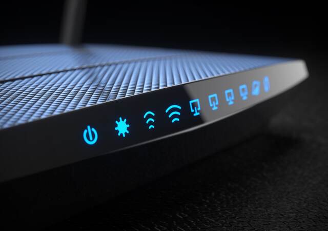 Black router switched on