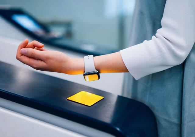 Building turnstile activated using smart device 