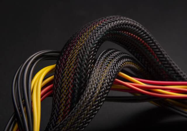 Braided Sleeving on Cables.