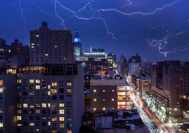 Lightning bolts in New York