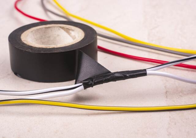 Vinyl electrical tape with wire.