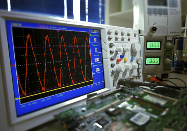 A photo of an oscilloscope