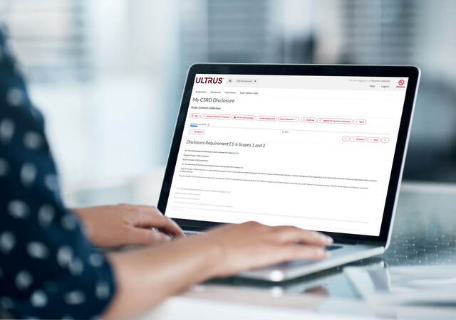 Person using MY CSRD disclosure in ULTRUS™