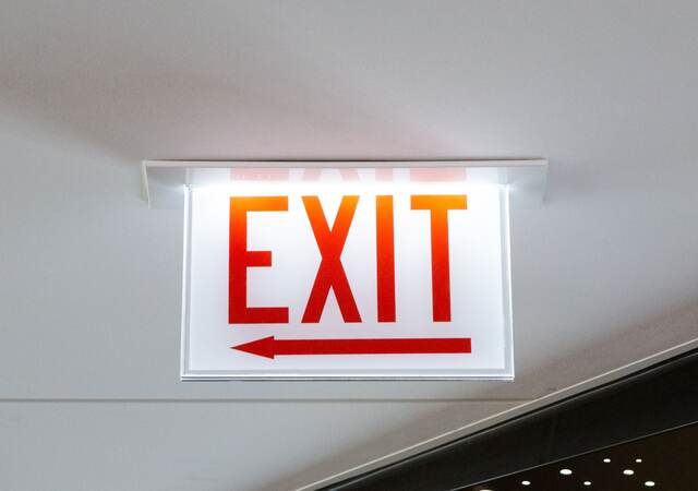 Exit sign.