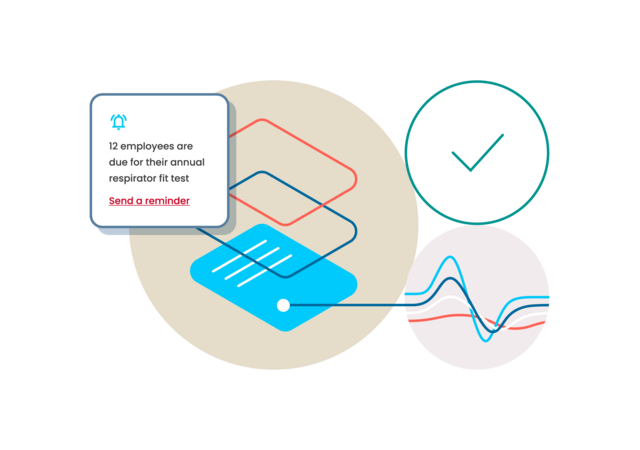 Graphical depiction of a software reminder for employees to complete training