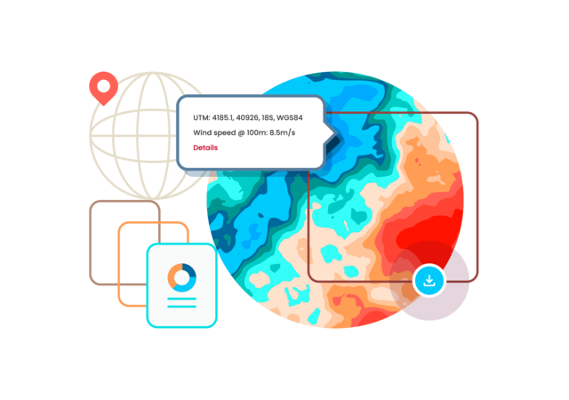 Graphical depiction showing the ability to download wind maps