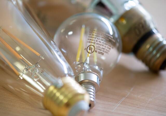 Lighting bulbs at the Allentown lighting laboratory