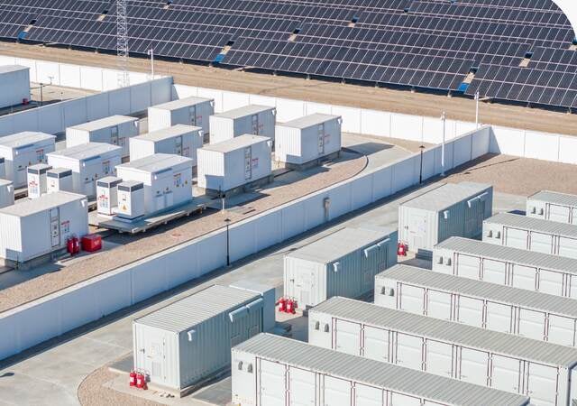 Energy storage power station next to a solar farm