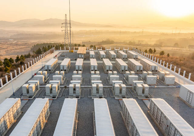 Renewable energy storage in rows