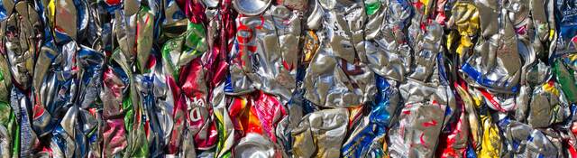 Recycled aluminum cans