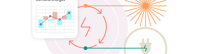 Illustration showing a graph of demand charges for solar energy