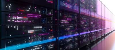 Data Center - Servers with flashing lights