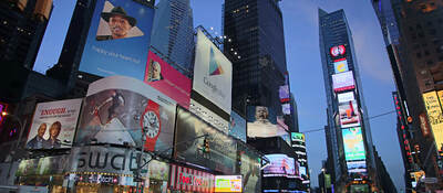 Times Square at dusk