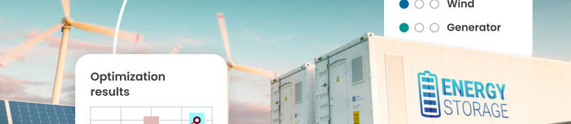 Graphic depicting the relationship between energy storage and renewable power and the ways HOMER® software can help