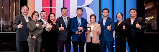 UL Solutions employees represent the company at an awards ceremony in Shanghai on Nov. 3, 2023. 