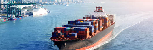 Large cargo ship with shipping containers