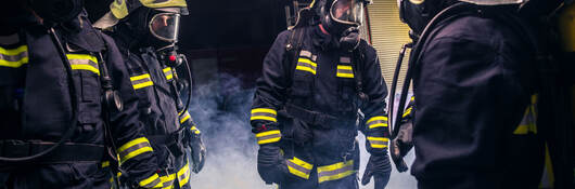 Firefighters wearing PPE