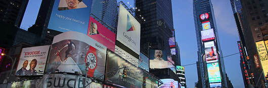 Times Square at dusk