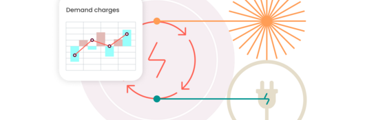 Illustration showing a graph of demand charges for solar energy