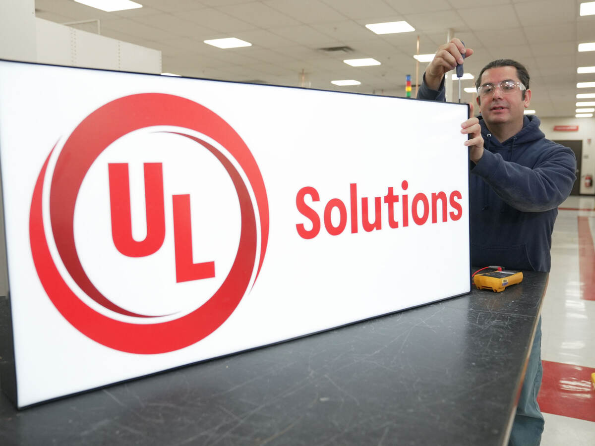 Electric sign at UL Solutions Northbrook location